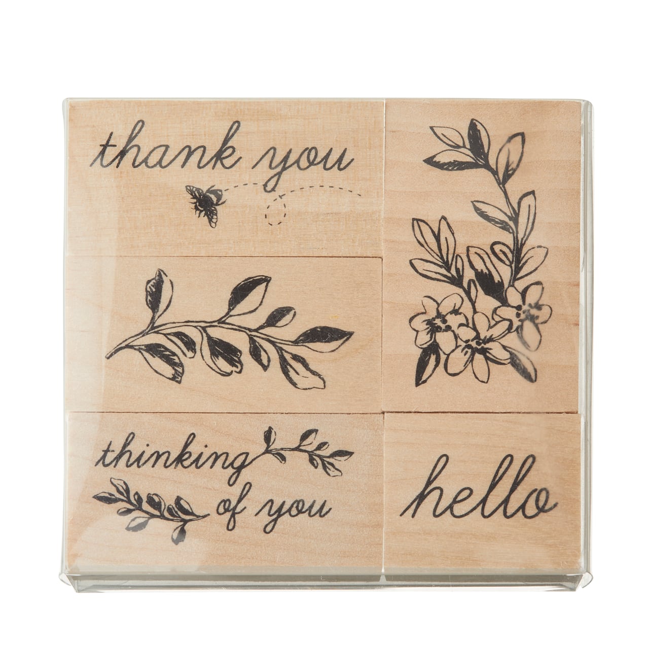6 Pack: Floral Hello Wood Stamp Set by Recollections™